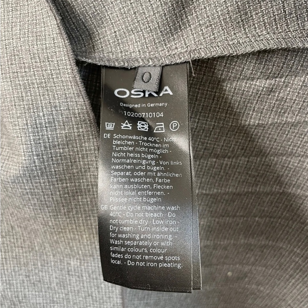 Oska Plisse Pleated Dress Oversized Lagenlook Shirt Dress Pockets Grey US0 UK8 - Picture 7 of 7